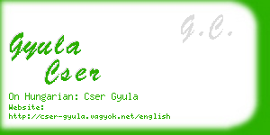 gyula cser business card